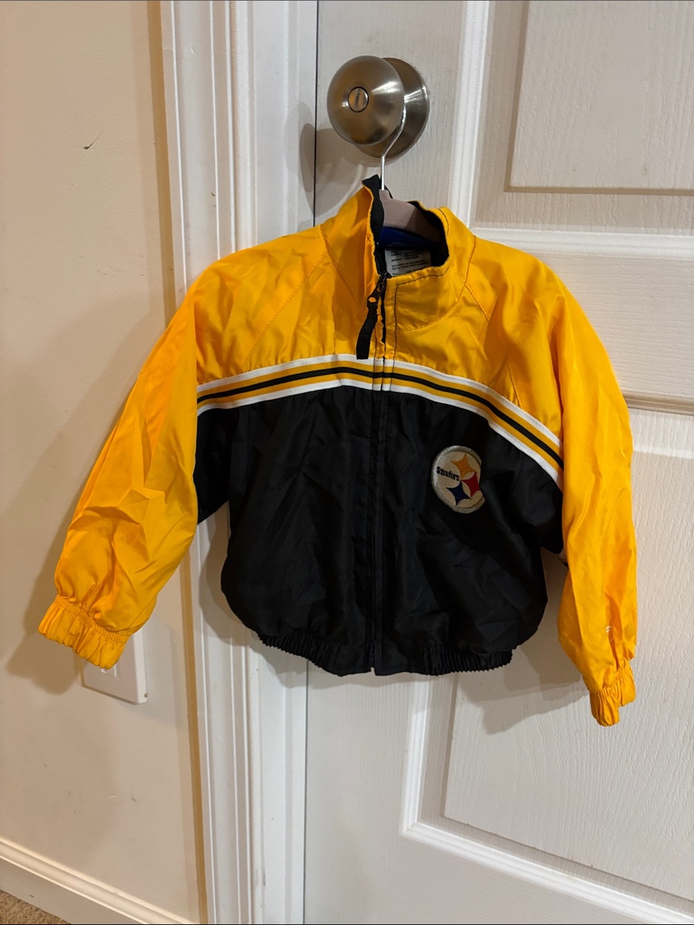 Reebok Kids Yellow and Black Team-Style Windbreaker Jacket